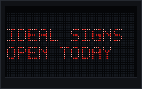 LED scrolling screen with a moving shop message